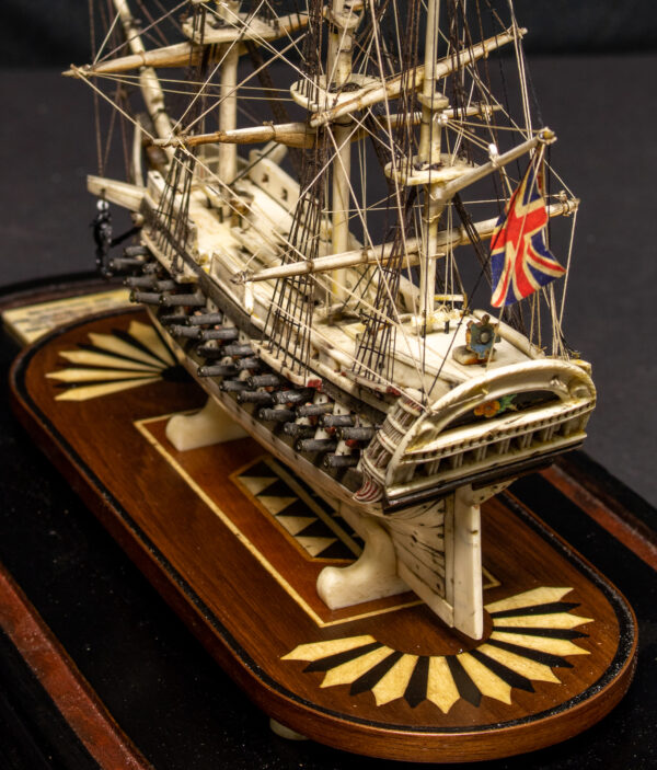 Napoleonic Prisoner of War Model of Royal Navy Third Rate HMS BULWARK - Image 6