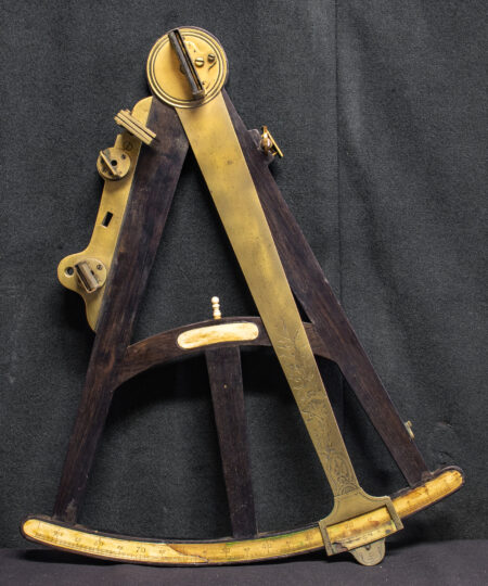 Large 17 1/2 Inch Ebony and Bone Quadrant