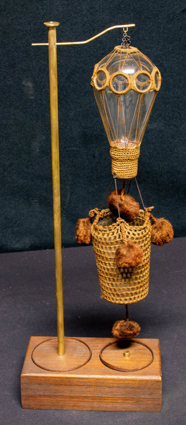 Intricate Macrame Hot Air Balloon Using an Early Lightbulb - Image 4