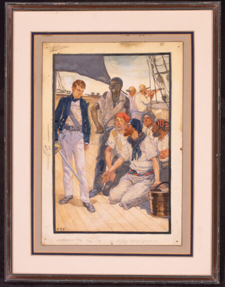 Book Illustration Mr. Midshipman Easy Original Watercolor