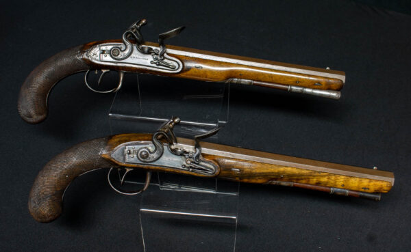 Fine 18th Century Cased Pair of Flintlock Dueling Pistols - Image 6