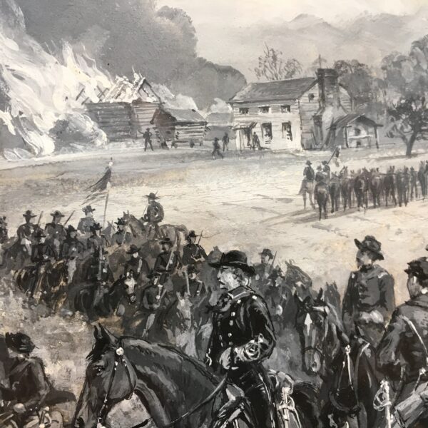 General Custer's Division Retiring from Mt. Jackson, Virginia, and Burning the Forage - Image 2
