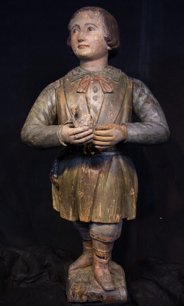 American Ship's Figurehead of a Young Boy Holding a Dove - Image 2