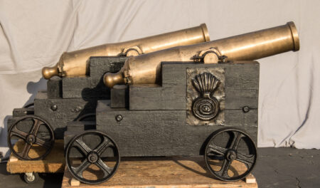 Pair of Historic Egyptian Islamic Bronze Cannons
