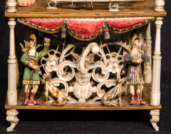 Napoleonic Prisoner of War Bone Spinning Jenny with Nine Figures and Polychrome - Image 11