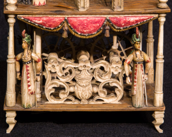 Napoleonic Prisoner of War Bone Spinning Jenny with Nine Figures and Polychrome - Image 13