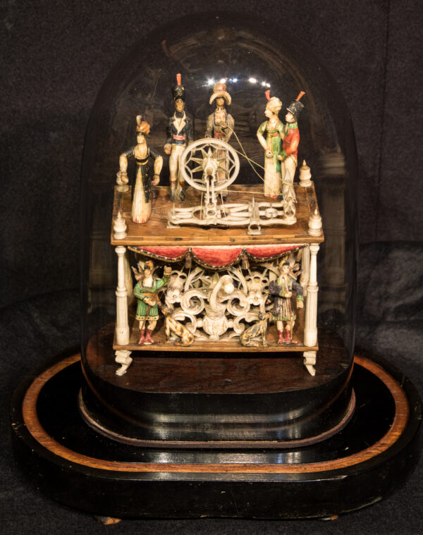 Napoleonic Prisoner of War Bone Spinning Jenny with Nine Figures and Polychrome - Image 15