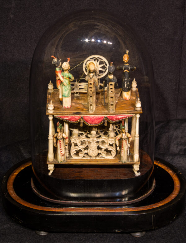 Napoleonic Prisoner of War Bone Spinning Jenny with Nine Figures and Polychrome - Image 17