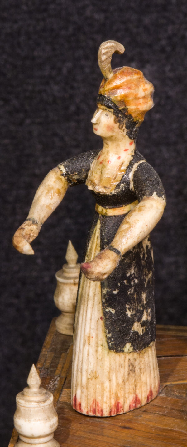 Napoleonic Prisoner of War Bone Spinning Jenny with Nine Figures and Polychrome - Image 8