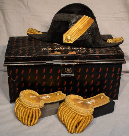 USN Officer Dress Uniform Kit with Bicorne Hat, Epaulets and Sword Belt