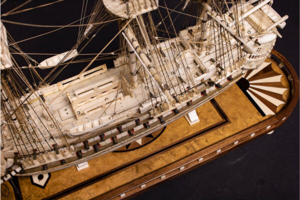 Napoleonic Prisoner of War Bone Model of 74 Guns - Image 11