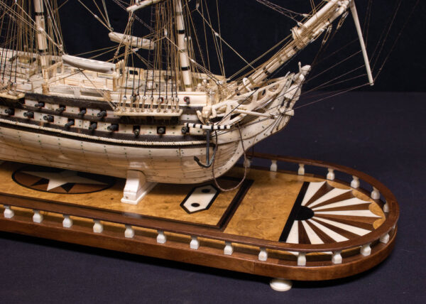 Napoleonic Prisoner of War Bone Model of 74 Guns - Image 15