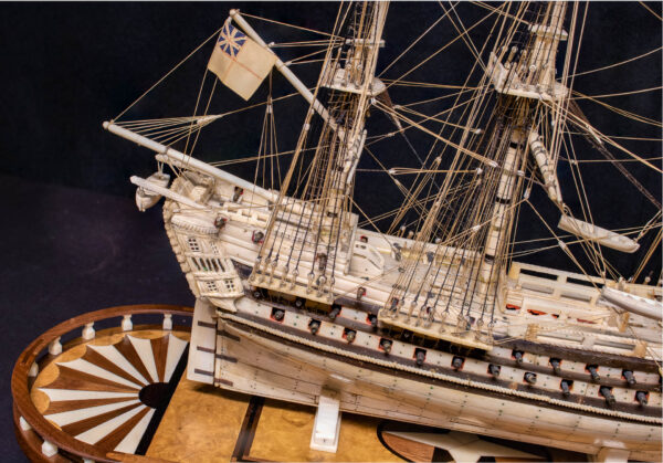 Napoleonic Prisoner of War Bone Model of 74 Guns - Image 19
