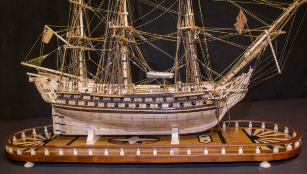 Napoleonic Prisoner of War Bone Model of 74 Guns - Image 7