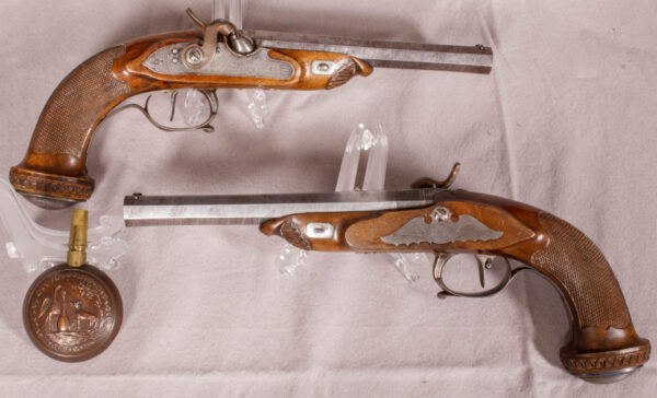 Cased Pair of French Dueling Pistols with Liege Proof Marked Balledent Epernay - Image 15