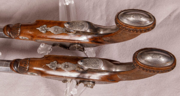 Cased Pair of French Dueling Pistols with Liege Proof Marked Balledent Epernay - Image 8