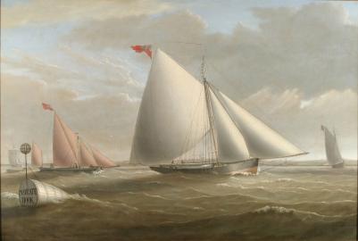 H.M.S. Revenue Cutter VIGILANT Towing a Captured Barque